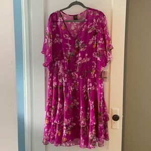 Taylor Woman Pink Flowy Sleeve Dress NWT
